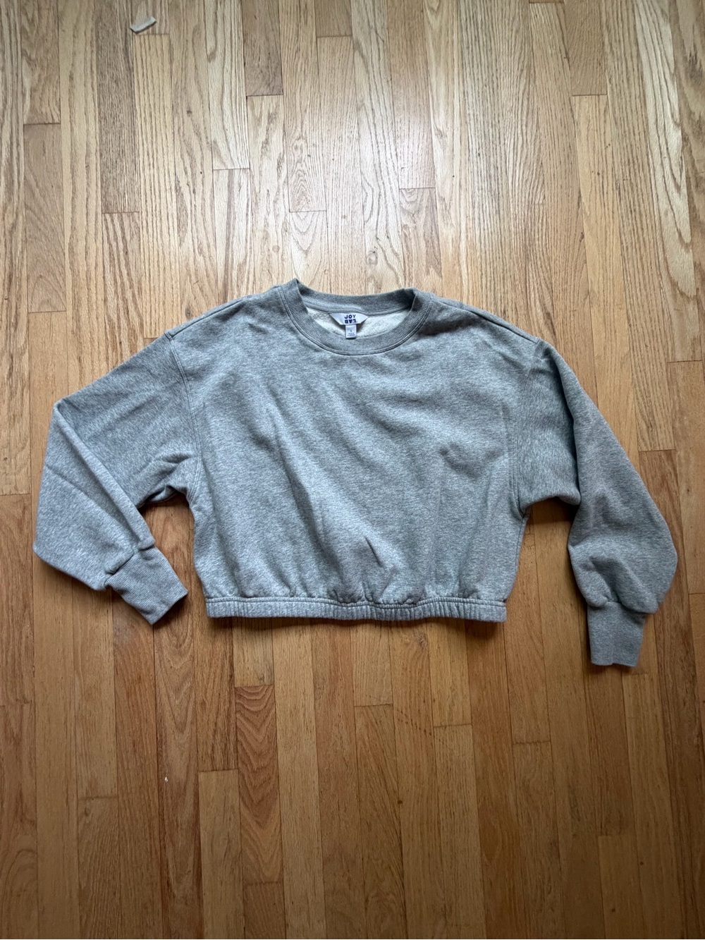 Joy Lab Cropped Gray Crewneck Sweatshirt - Women